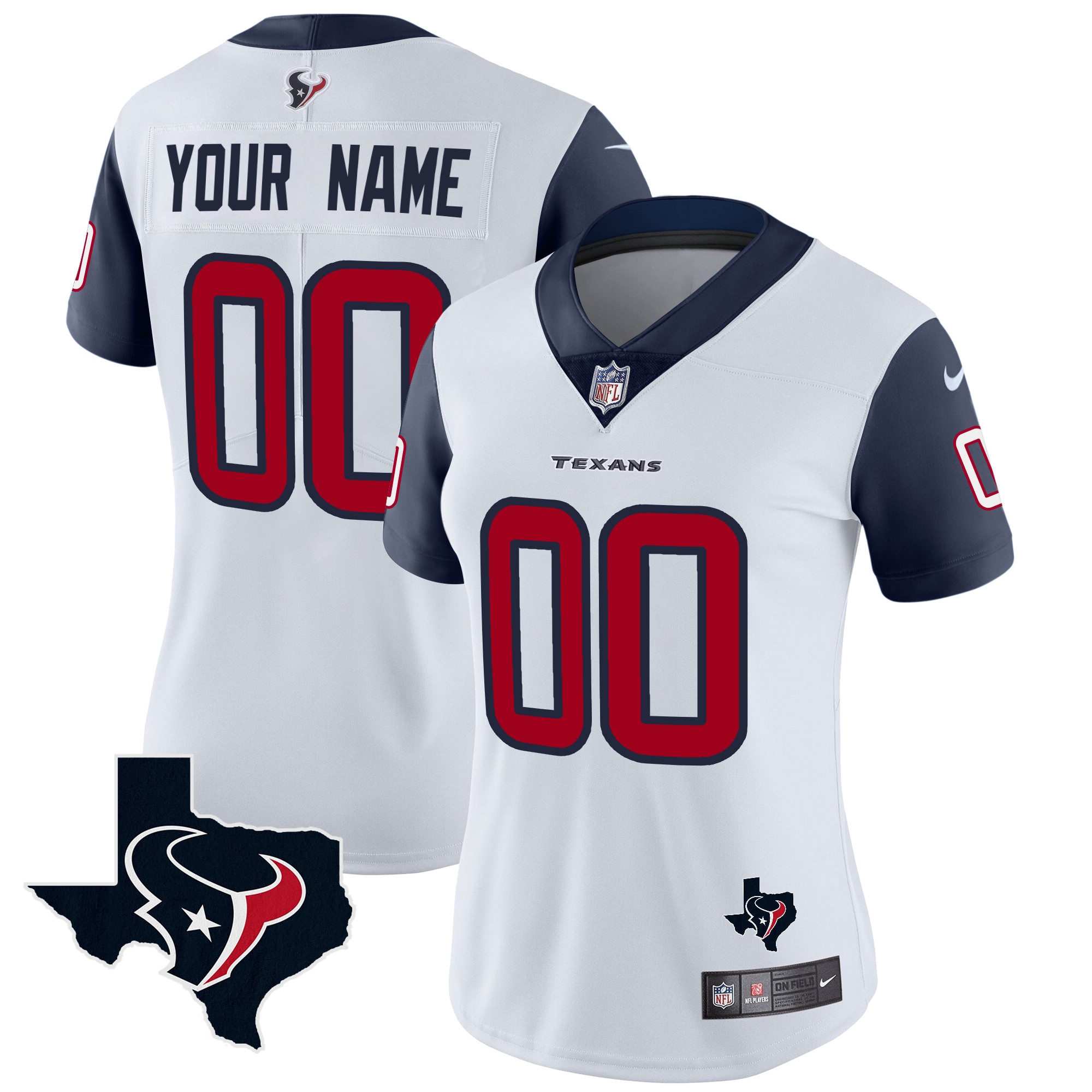 Houston Texans Vapor Limited Custom Navy Sleeves Jersey - All Stitched 