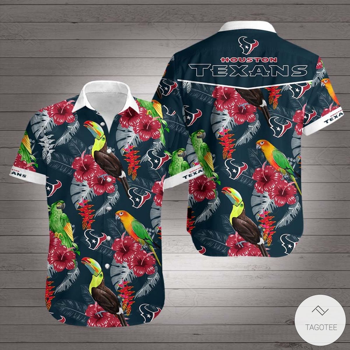 Houston Texans With Parrot Floral Summer Hawaiian Shirt
