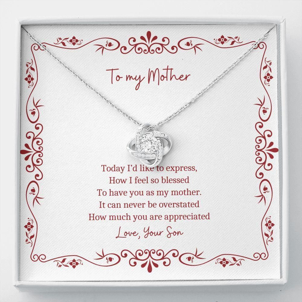 How Much You Are Appreciated Gift For Mom Love Knot Necklace