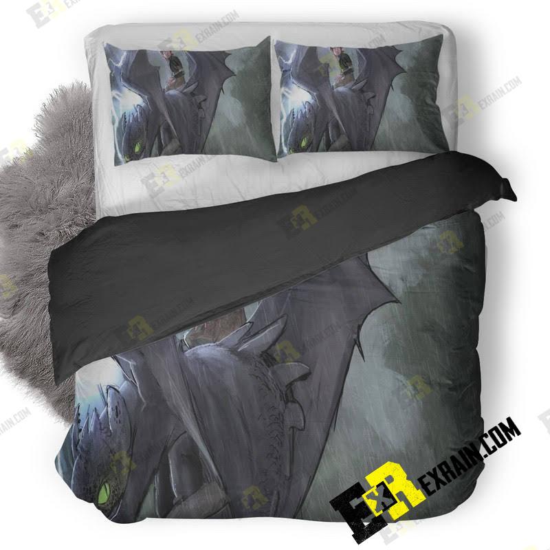 How To Train Your Dragon Into Hidden World Sketch Art G0 3D Customized Duvet Cover Bedding Set