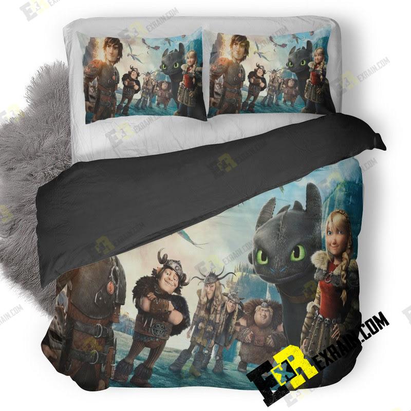 How To Train Your Dragon Movie Wide 3D Customized Duvet Cover Bedding Set