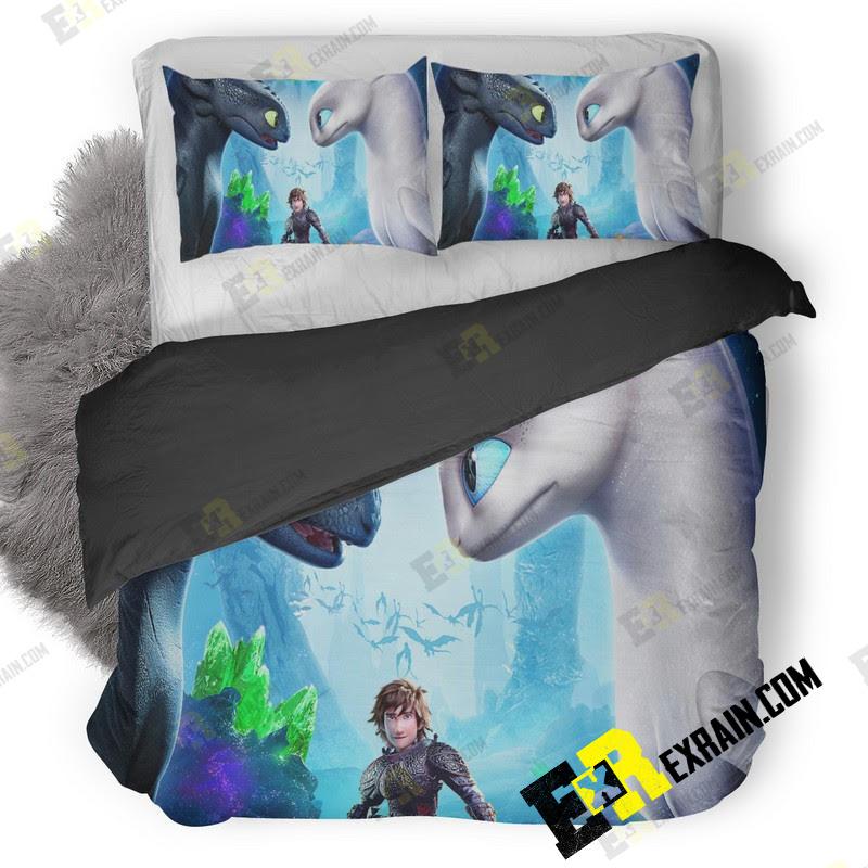 How To Train Your Dragon The Hidden World Movie Poster Oh 3D Customized Duvet Cover Bedding Set