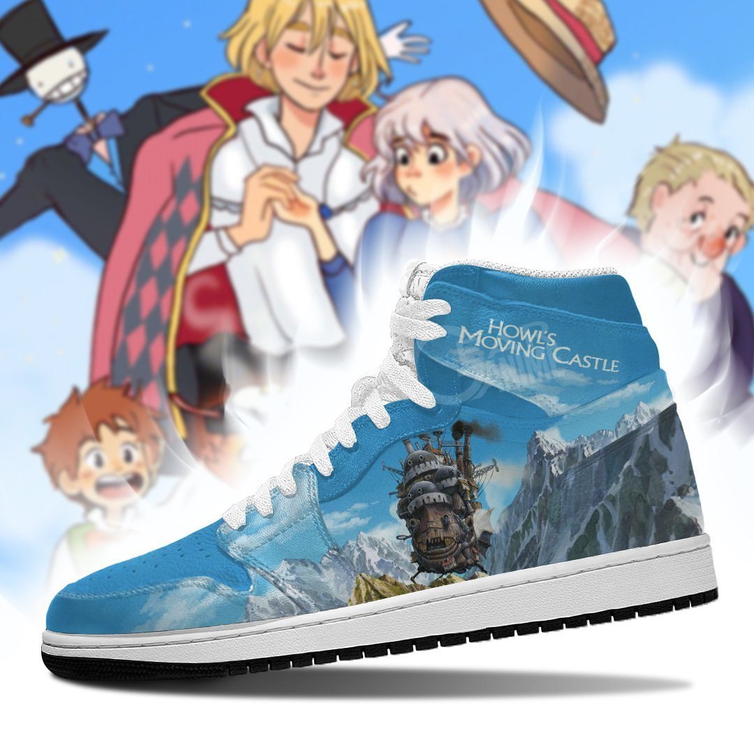 Howl’s Moving Castle JD1s Sneakers Anime Leather Shoes, Air Jordan Hightop