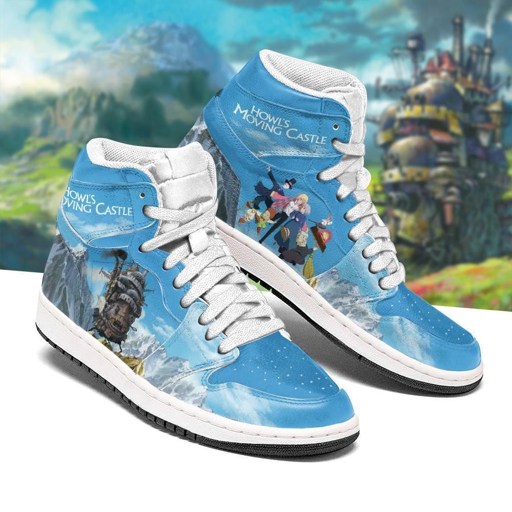 Howl’s Moving Castle JD1s Sneakers Anime Leather Shoes, Air Jordan Hightop