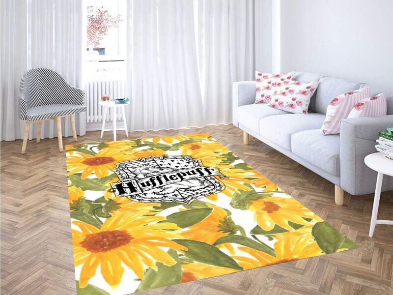 Hufflepuff Flower Carpet Rectangle Rug