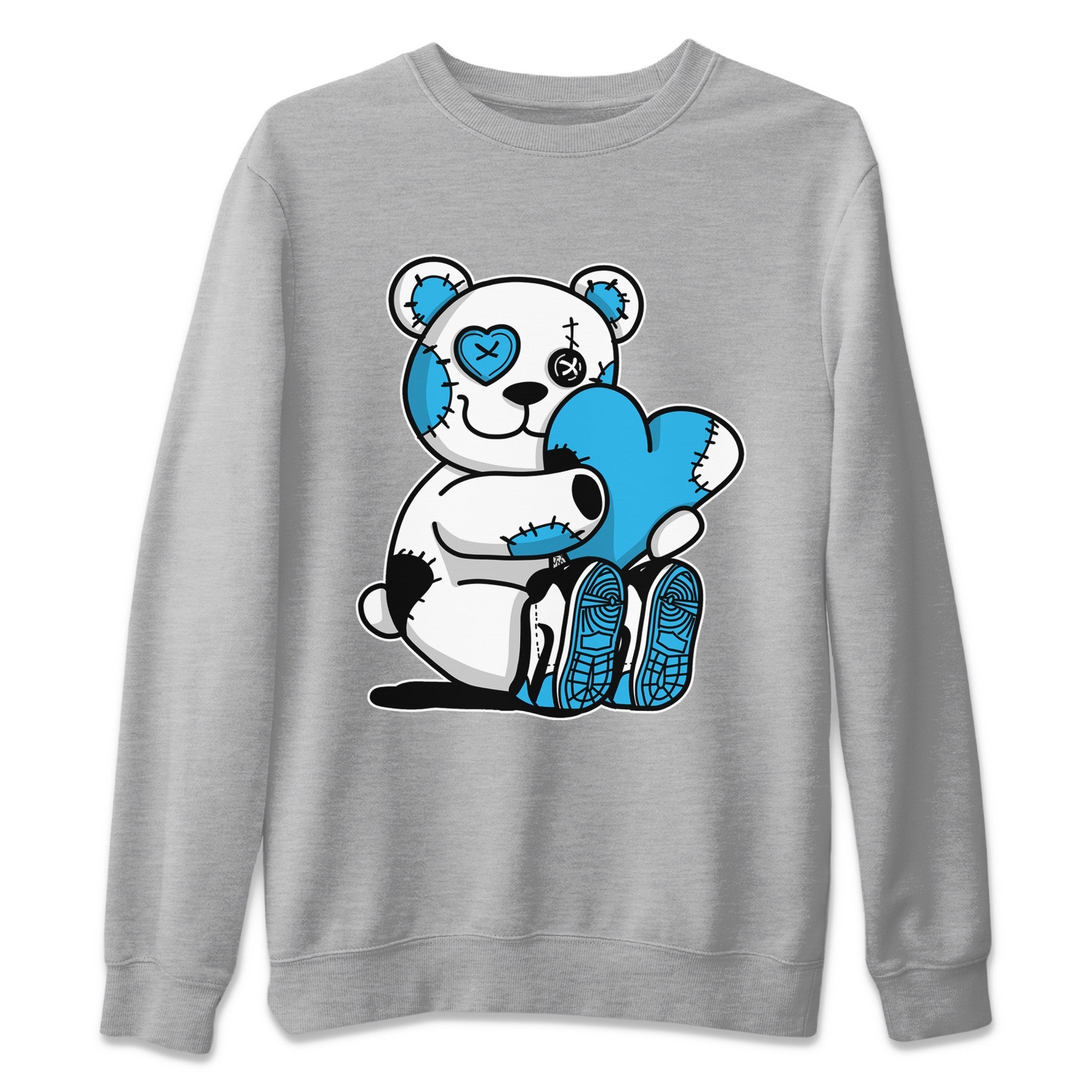 Hugging Bear Unisex Sweater – Air Jordan 1 Powder Blue, Sneakers Matching Sweater