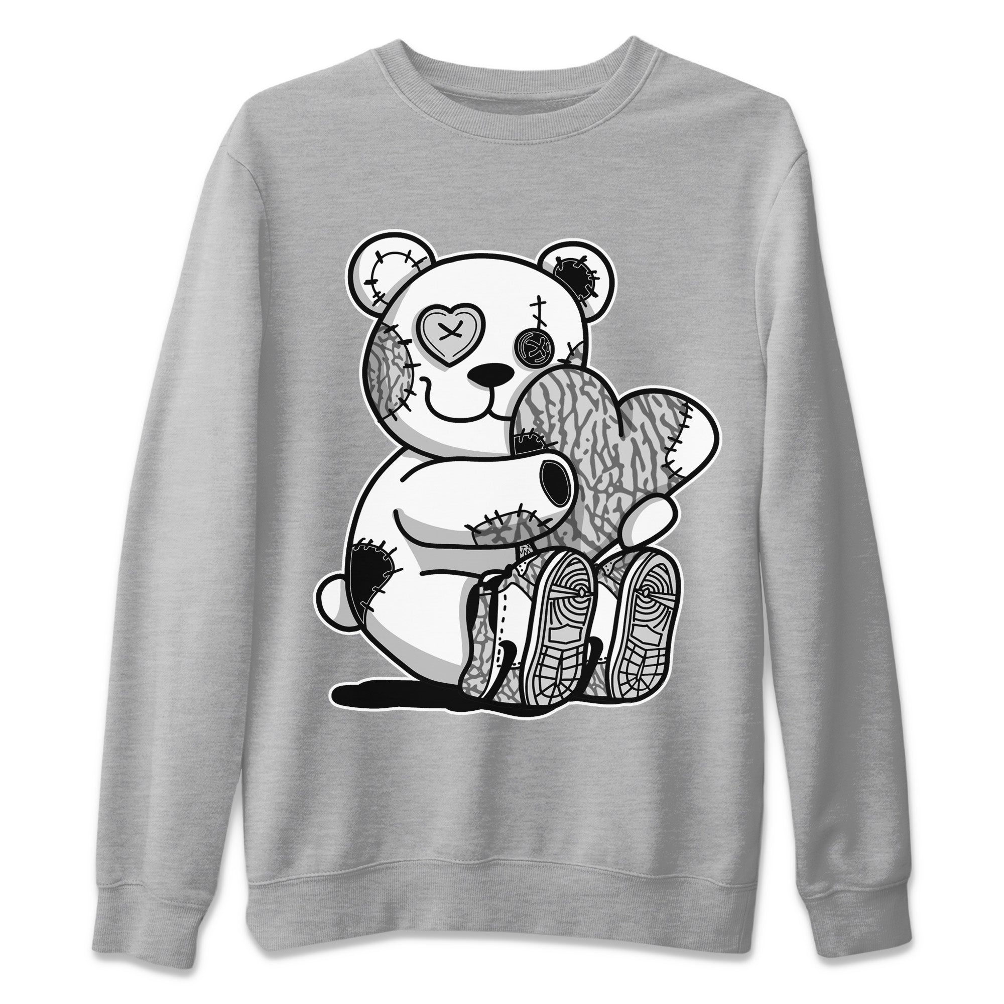 Hugging Bear Unisex Sweater – Air Jordan 1 White Cement, Sneakers Matching Sweater