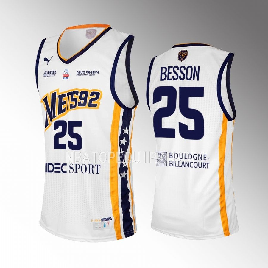 Hugo Besson Home Metropolitans 92 #25 White Jersey