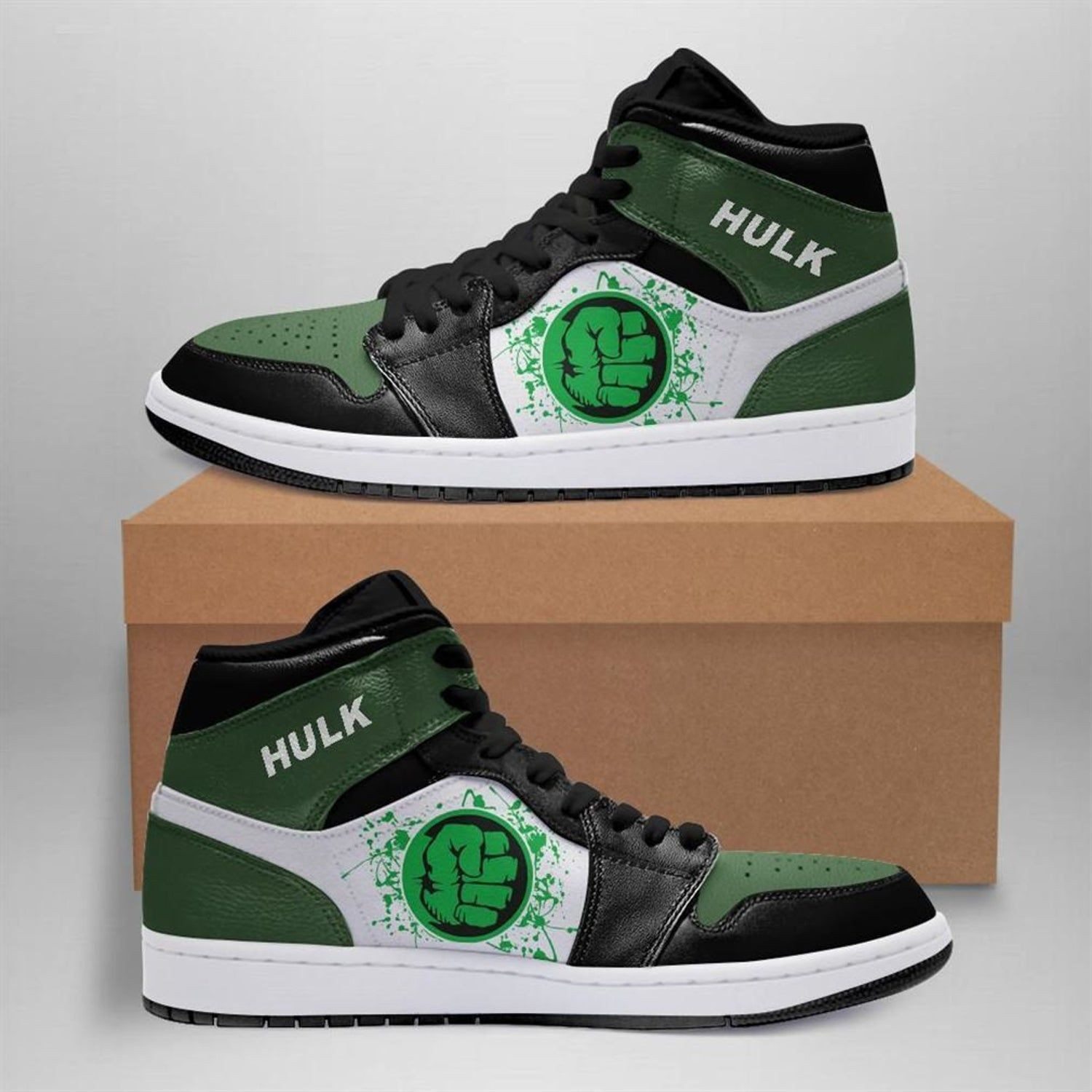 Hulk Marvel 1 High Top Air Jordan Sneaker, Air Jordan Hightop