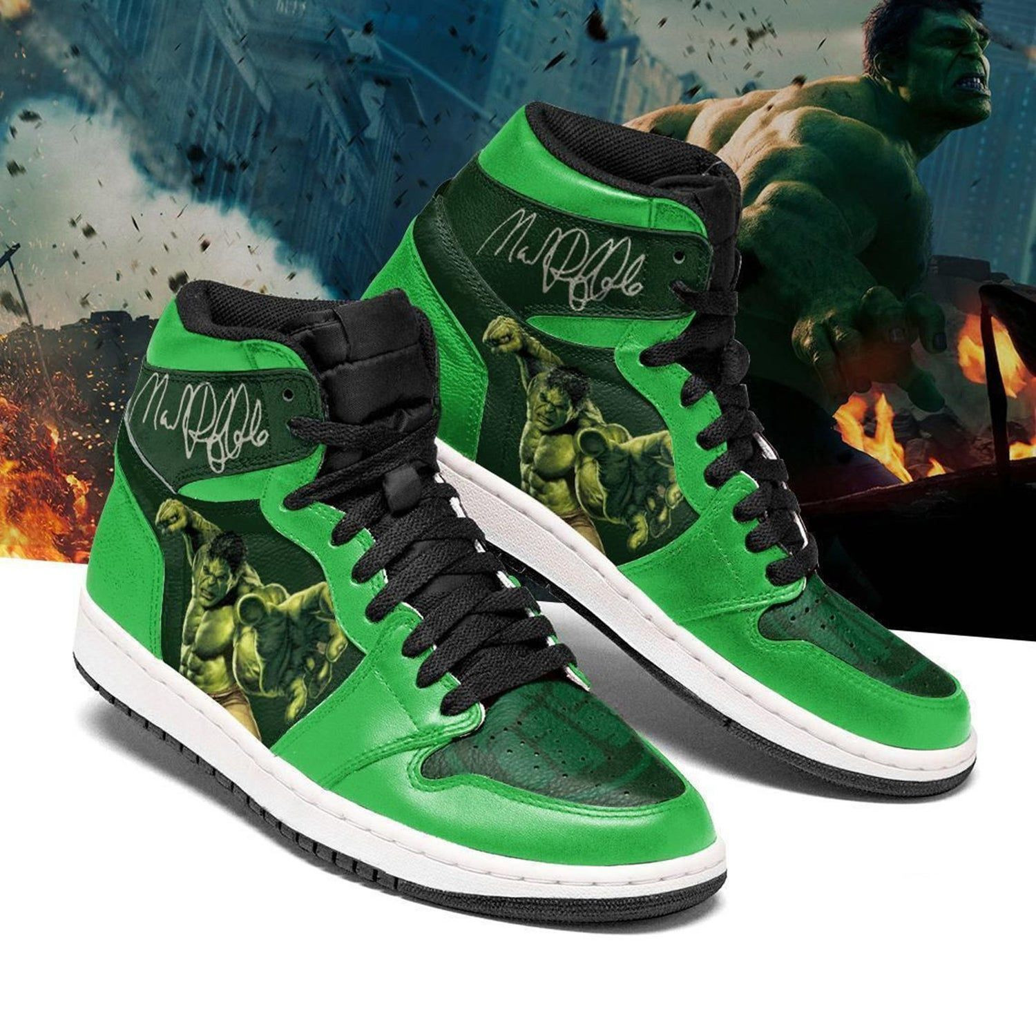 Hulk Marvel 2 High Top Air Jordan Sneaker, Air Jordan Hightop