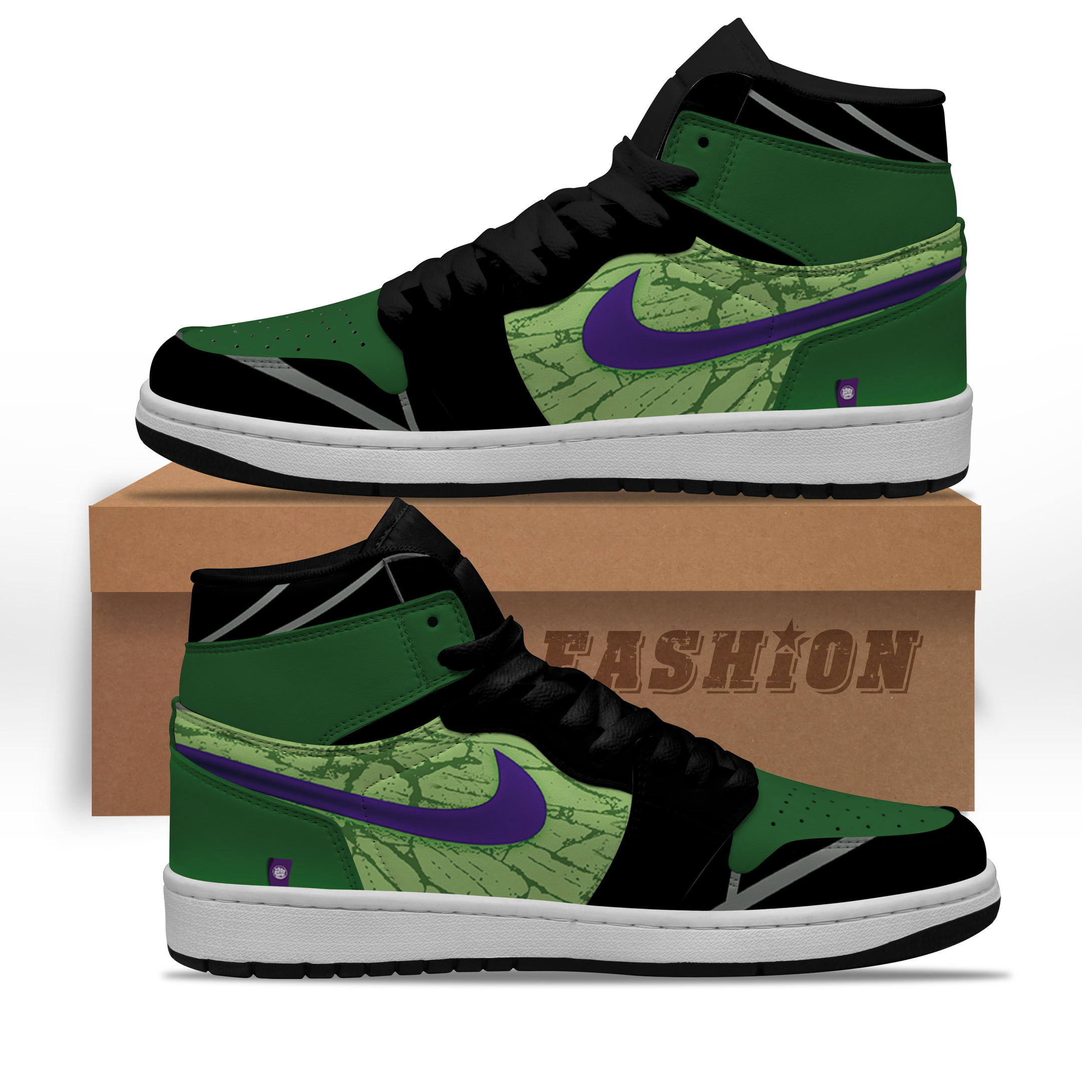 Hulk Sneakers Gift For Fans High Top Air Jordan Sneaker men and women size US, Air Jordan Hightop