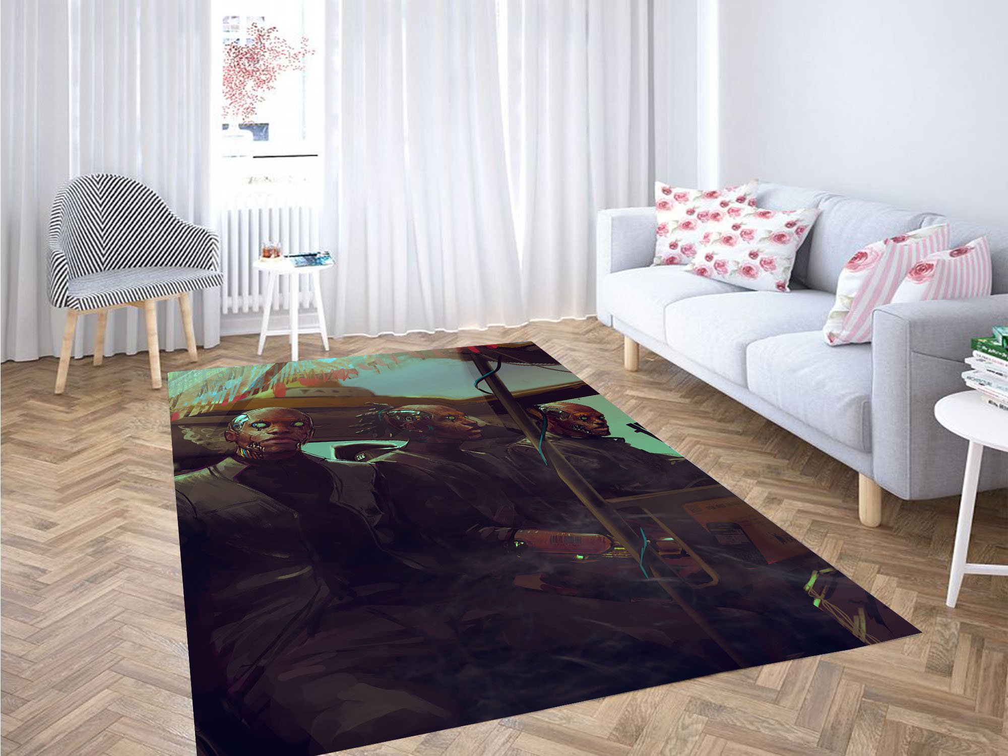 Human 2077 Cyberpunk Carpet Rectangle Rug