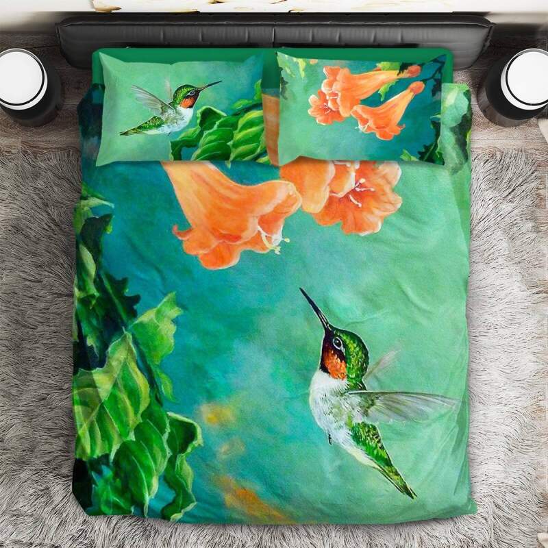 Hummingbird 3D Customized Duvet Cover Bedding Set