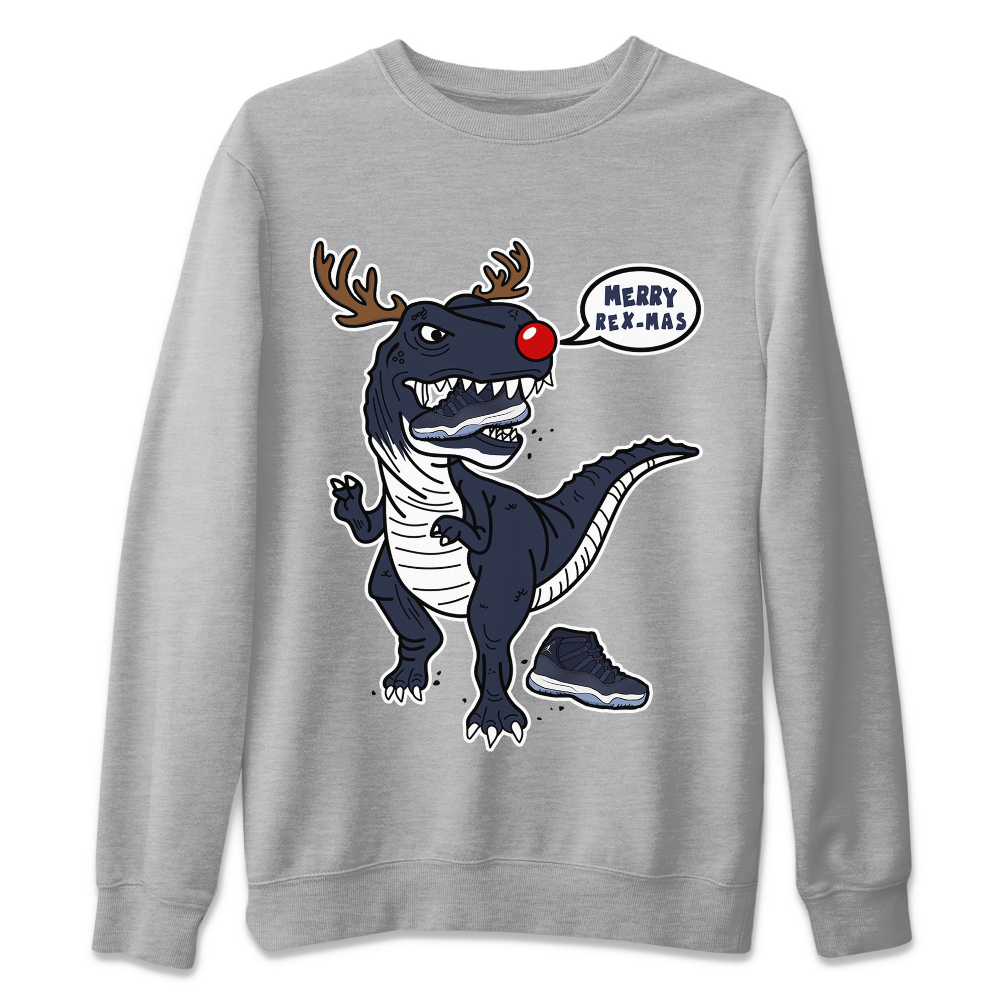 Hungry Dino Unisex Sweater – Air Jordan 11 Midnight Navy, Sneakers Matching Sweater