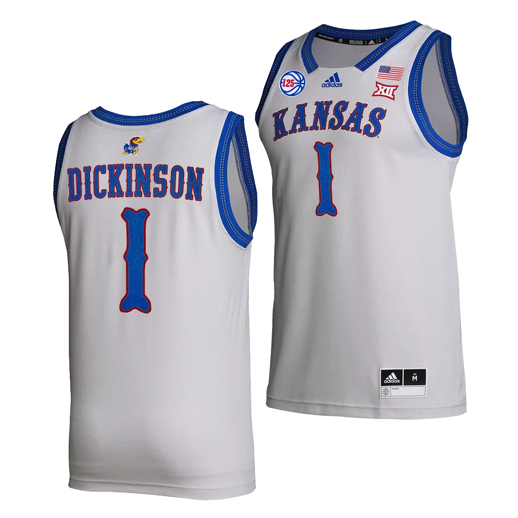 Hunter Dickinson #1 Kansas Jayhawks 125th Anniversary College Jersey Gray