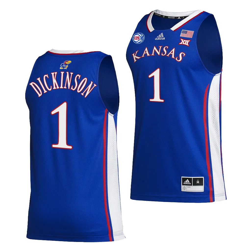 Hunter Dickinson #1 Kansas Jayhawks College Away Jersey Royal