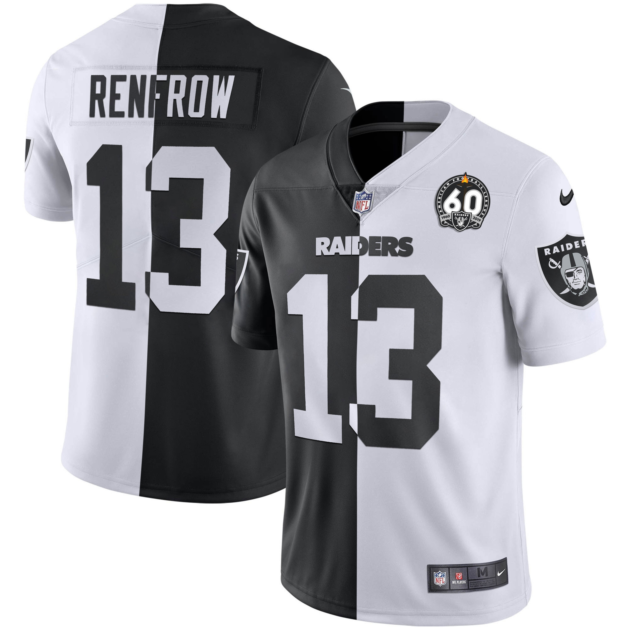 Hunter Renfrow Men's Las Vegas Raiders 60th Season Patch Gold & Split Split Jersey - All Stitched 