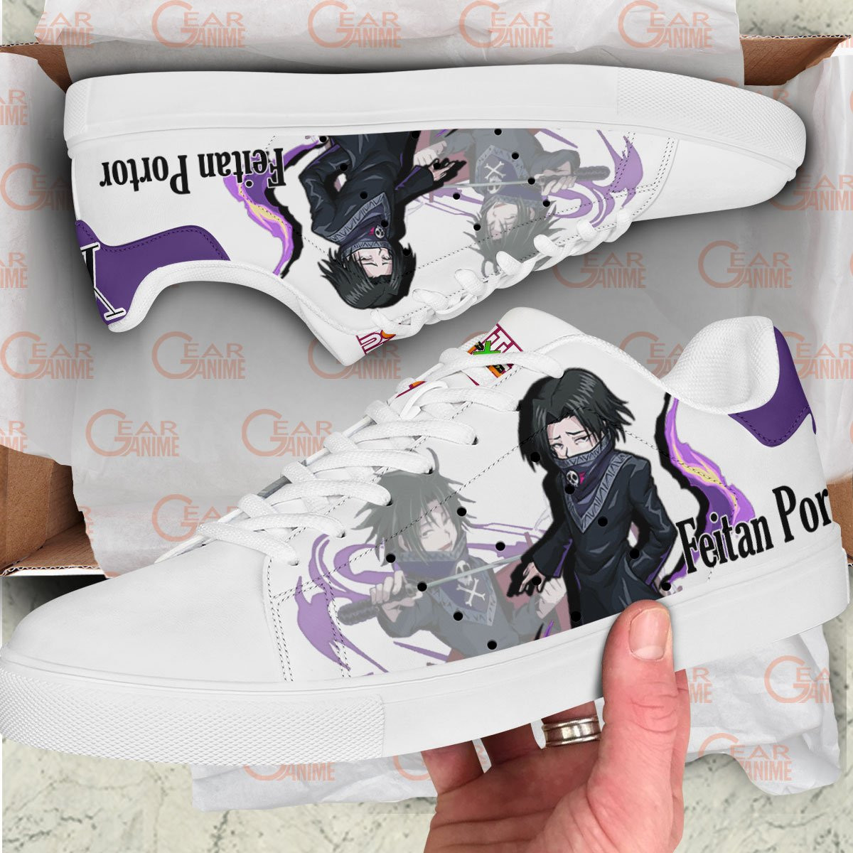 Hunter X Hunter Feitan Portor Skate Sneakers Custom Anime Shoes