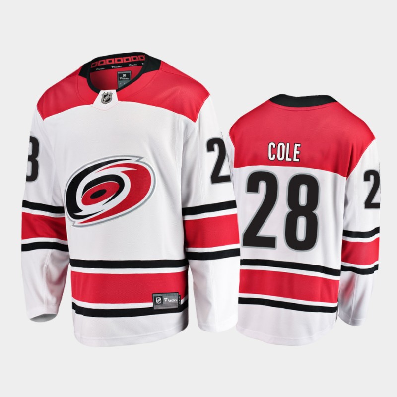 Hurricanes Ian Cole #28 Away 2021 White Player Jersey