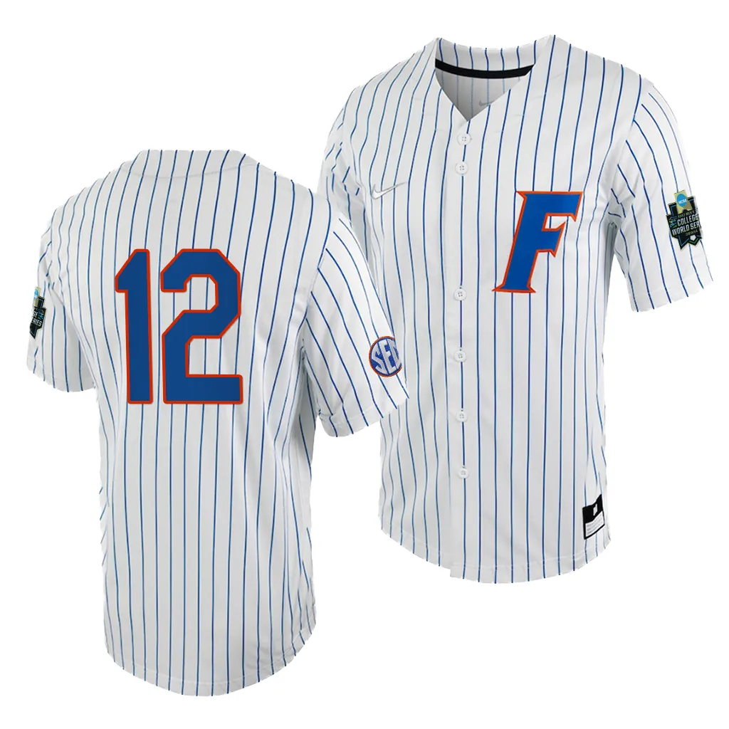 Hurston Waldrep Florida Gators #12 White Royal 2023 College World Series NCAA Jersey