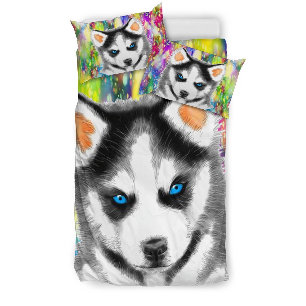 Husky Puppy 3D Customized Duvet Cover Bedding Set