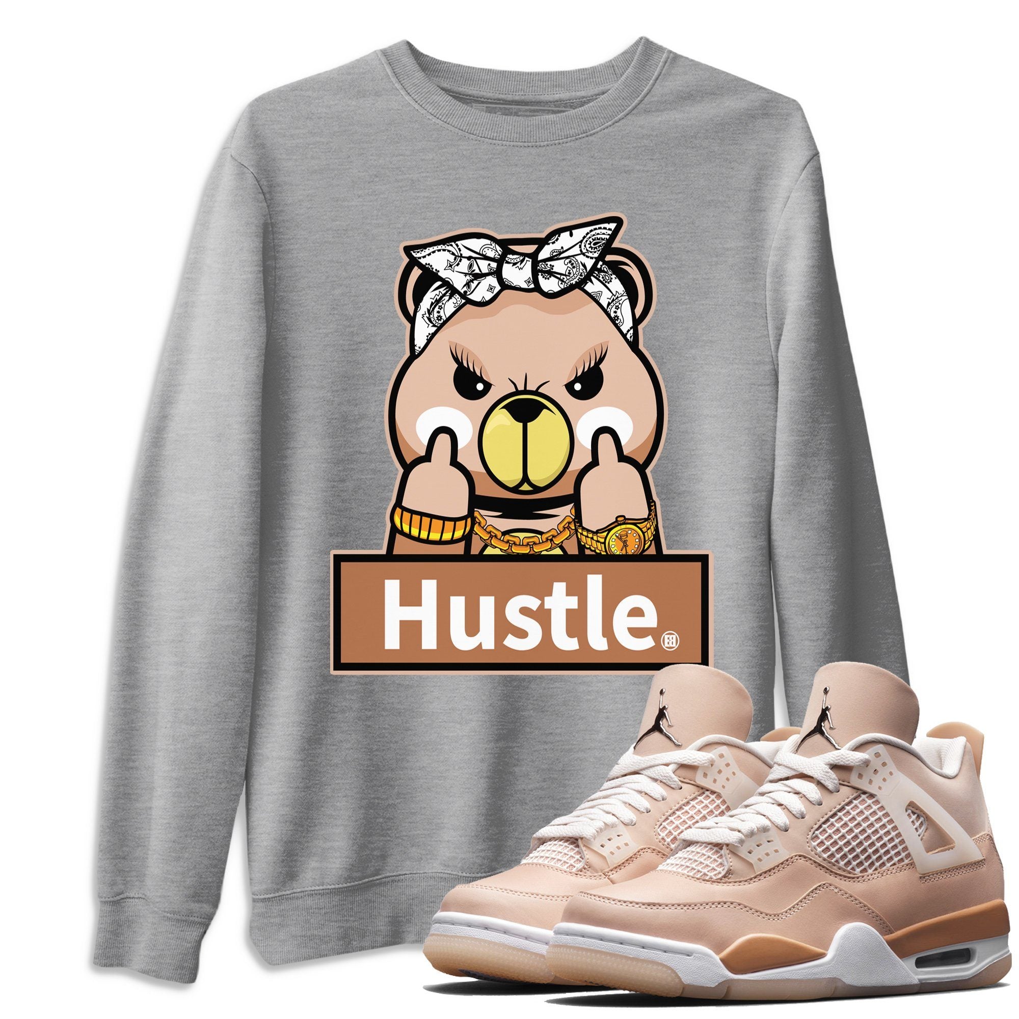 Hustle Bear Unisex Sweater – Air Jordan 4 Shimmer, Sneakers Matching Sweater