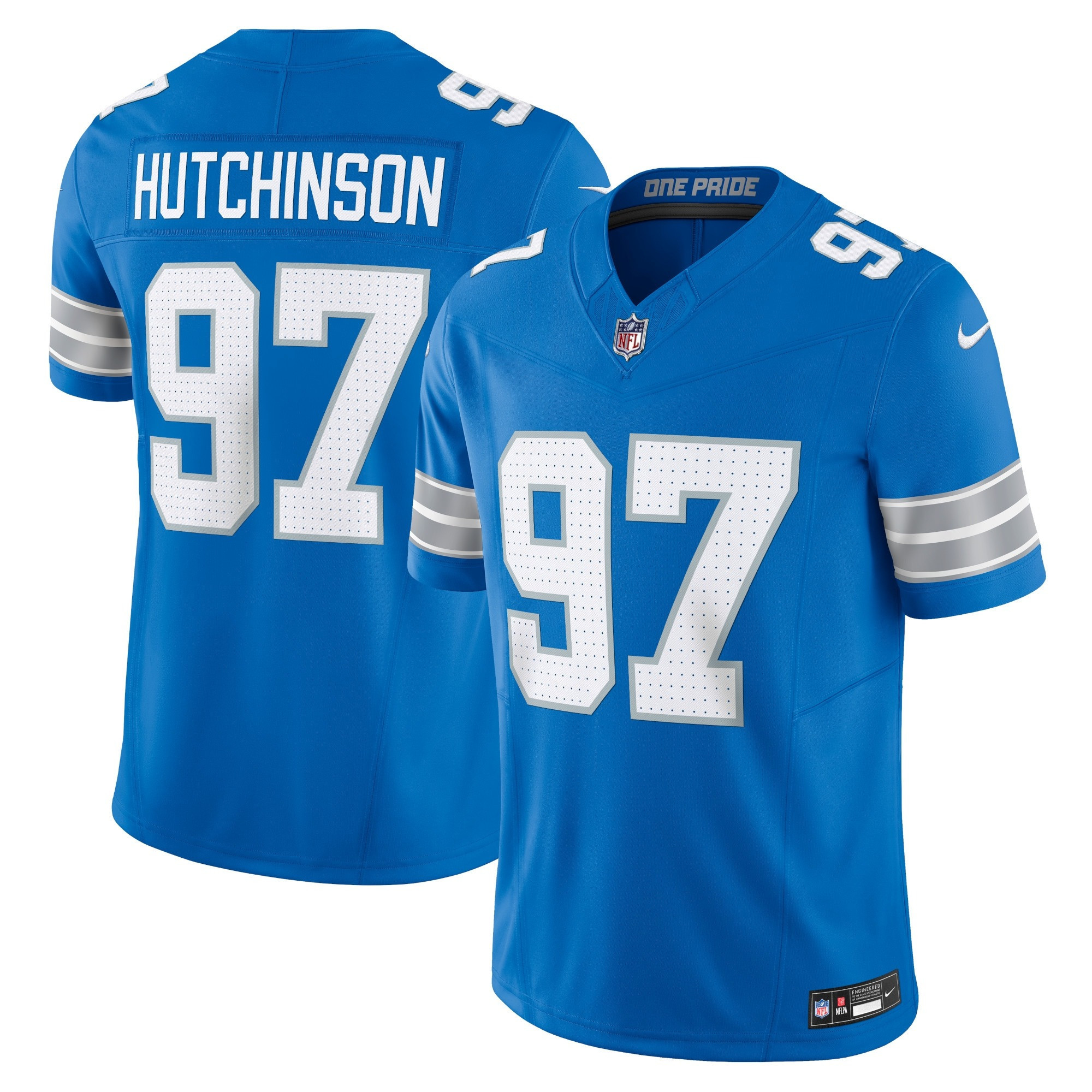 Hutchinson Men's Detroit Lions 2024 Vapor Limited Blue Jersey - All Stitched 