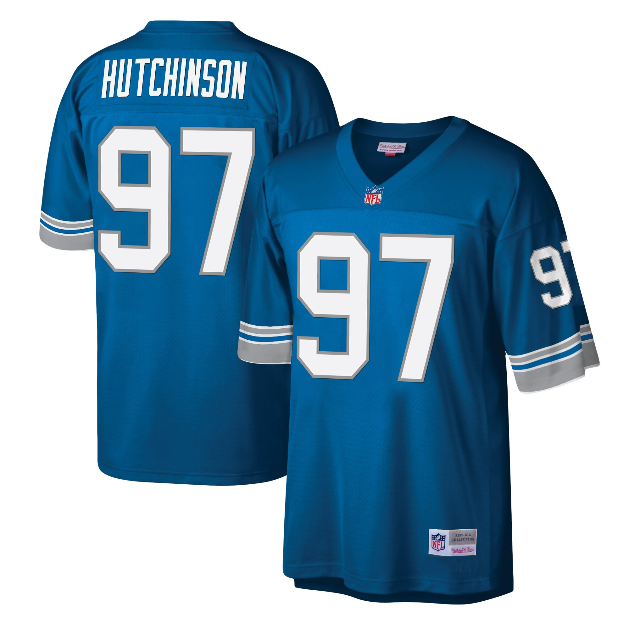 Hutchinson Men's Detroit Lions Big & Tall Legacy Blue Jersey - All Stitched 