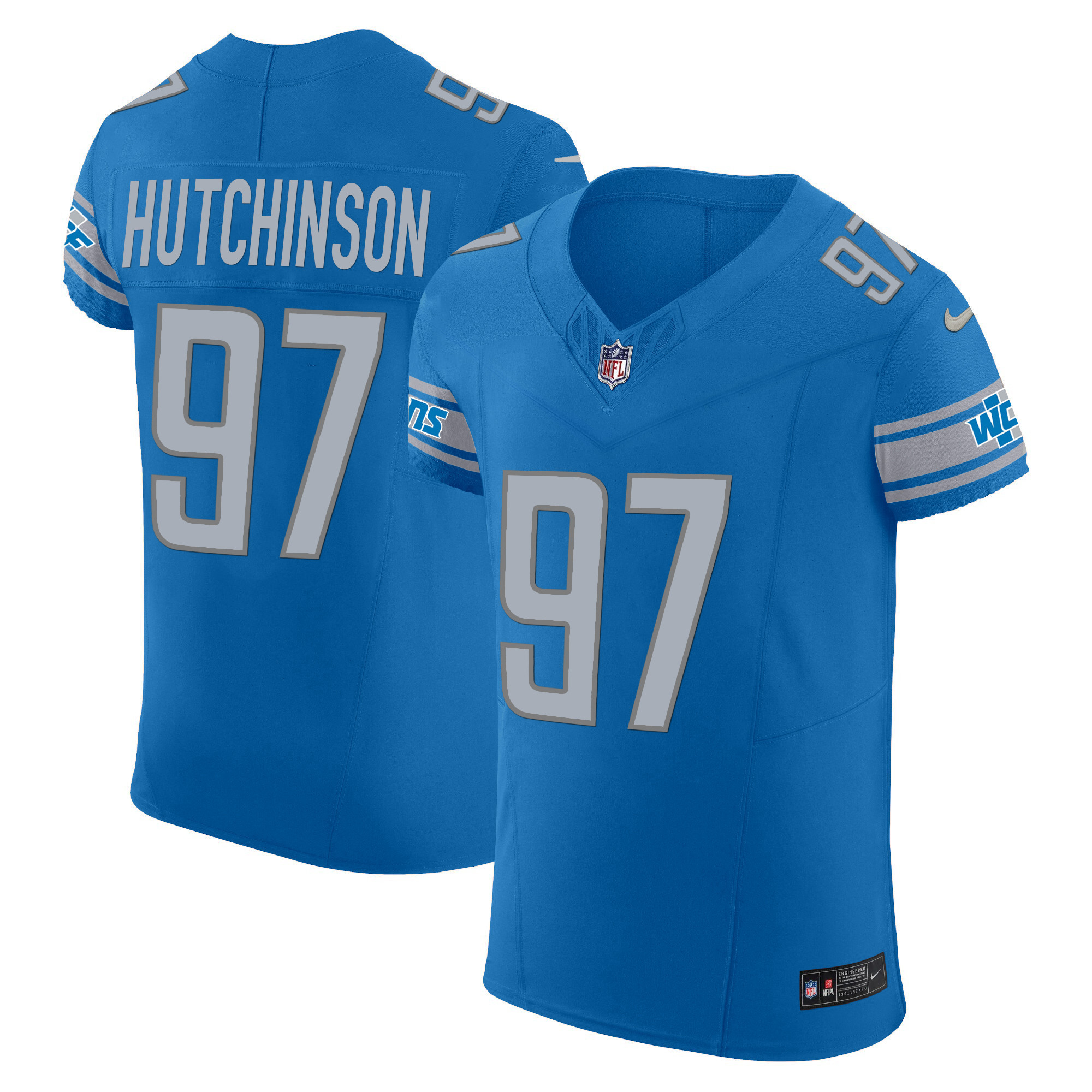Hutchinson Men's Detroit Lions Vapor Elite Blue Jersey - All Stitched 