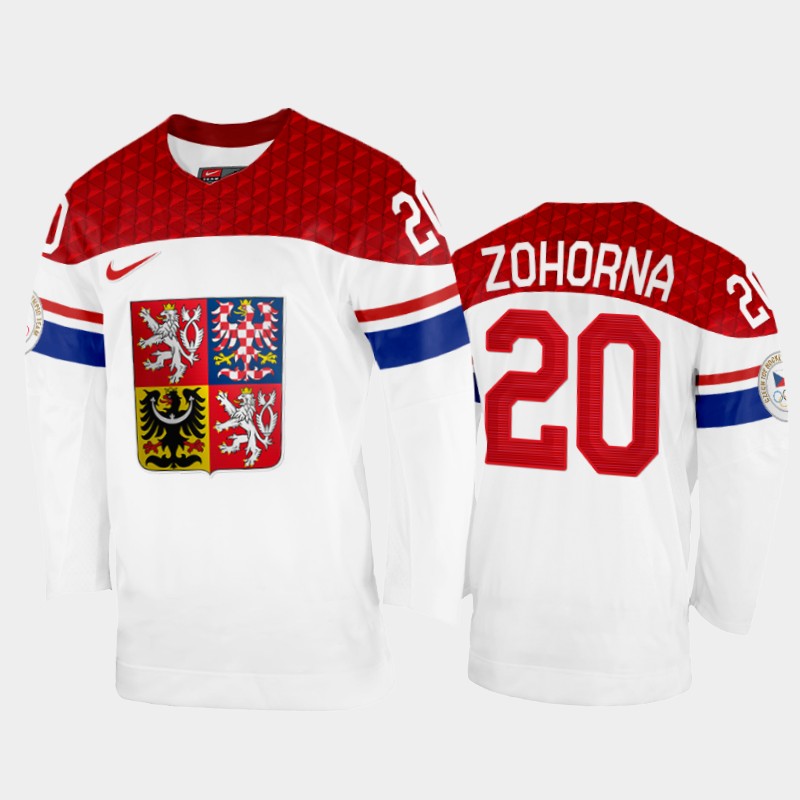 Hynek Zohorna Czech Republic White Home Jersey 2022 Winter Olympics