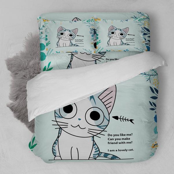 I Am A Lovely Cat 3D Customized Duvet Cover Bedding Set