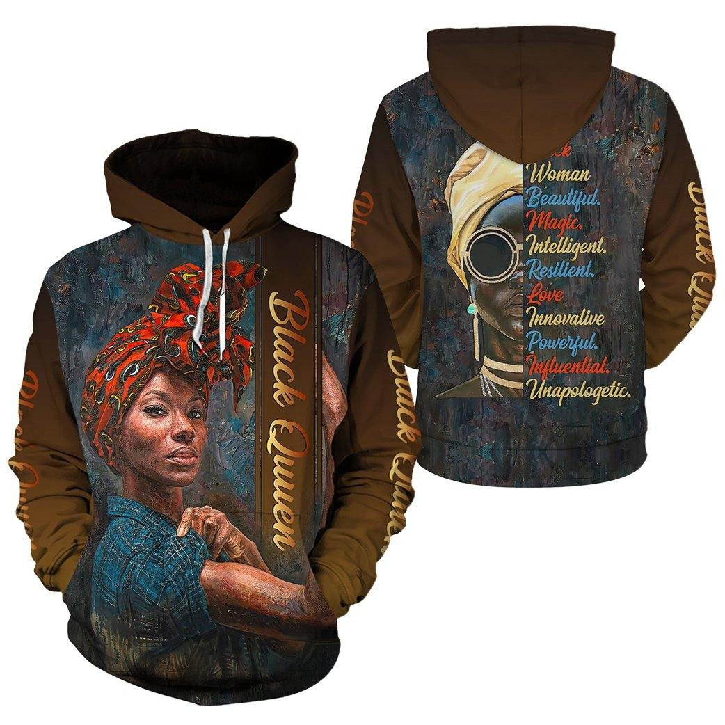 I Am Black Queen Aop Hoodie
