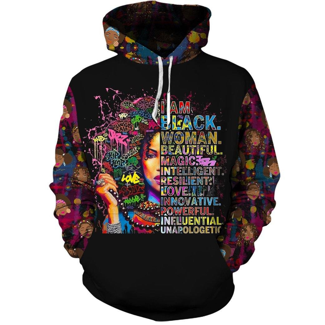 I Am Black Women Magic All-Over Print Hoodie