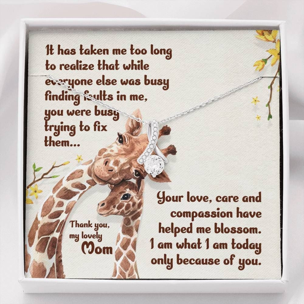 I Am What I Am Today Only Because Of You Alluring Beauty Necklace Gifts For Mom