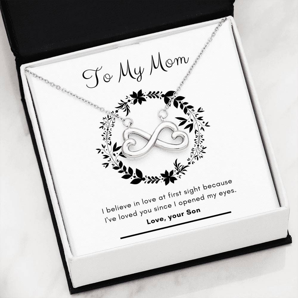I Believe In Love First Sight Infinity Heart Necklace Gift For Mom