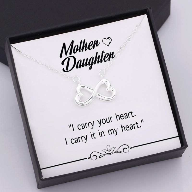 I Carry Your Heart I Carry It In My Heart Infinity Heart Necklace Gift For Mom