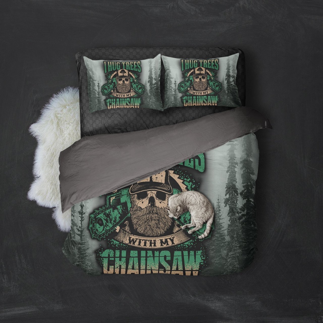 I Hug Trees Chainsaw 3D Customized Duvet Cover Bedding Set