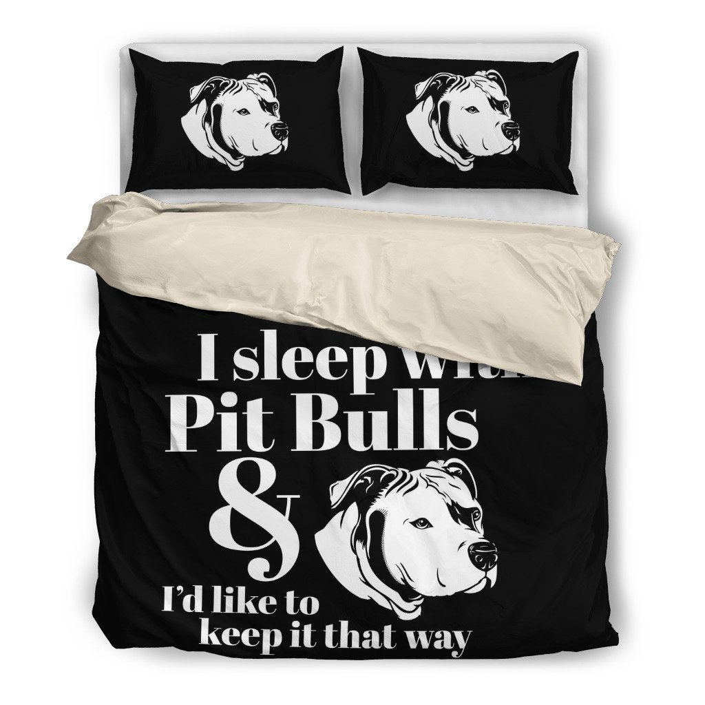 I Leep With Pit Bulls 3D Customized Duvet Cover Bedding Set