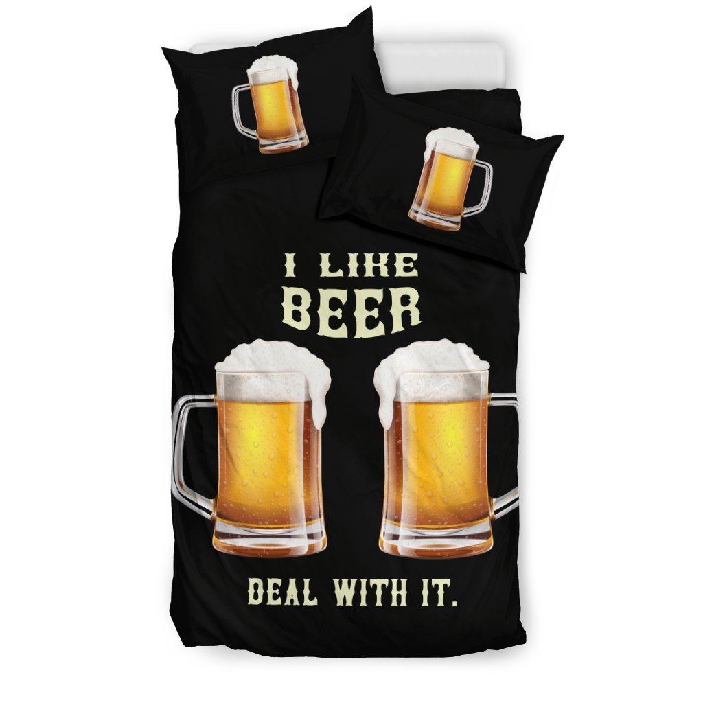 I Like Beer Deal With It 3D Customized Duvet Cover Bedding Set