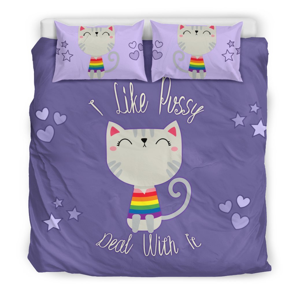 I Like Pussy Deal With It 3D Customized Duvet Cover Bedding Set