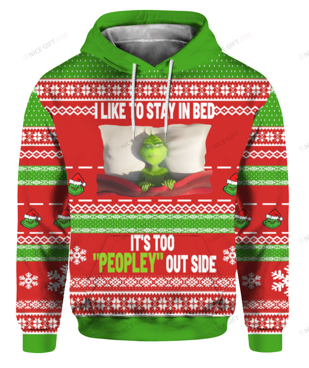I Like To Stay In Bed It’s Too ” Peopley” Outside 3D Hoodie Gift For Fans