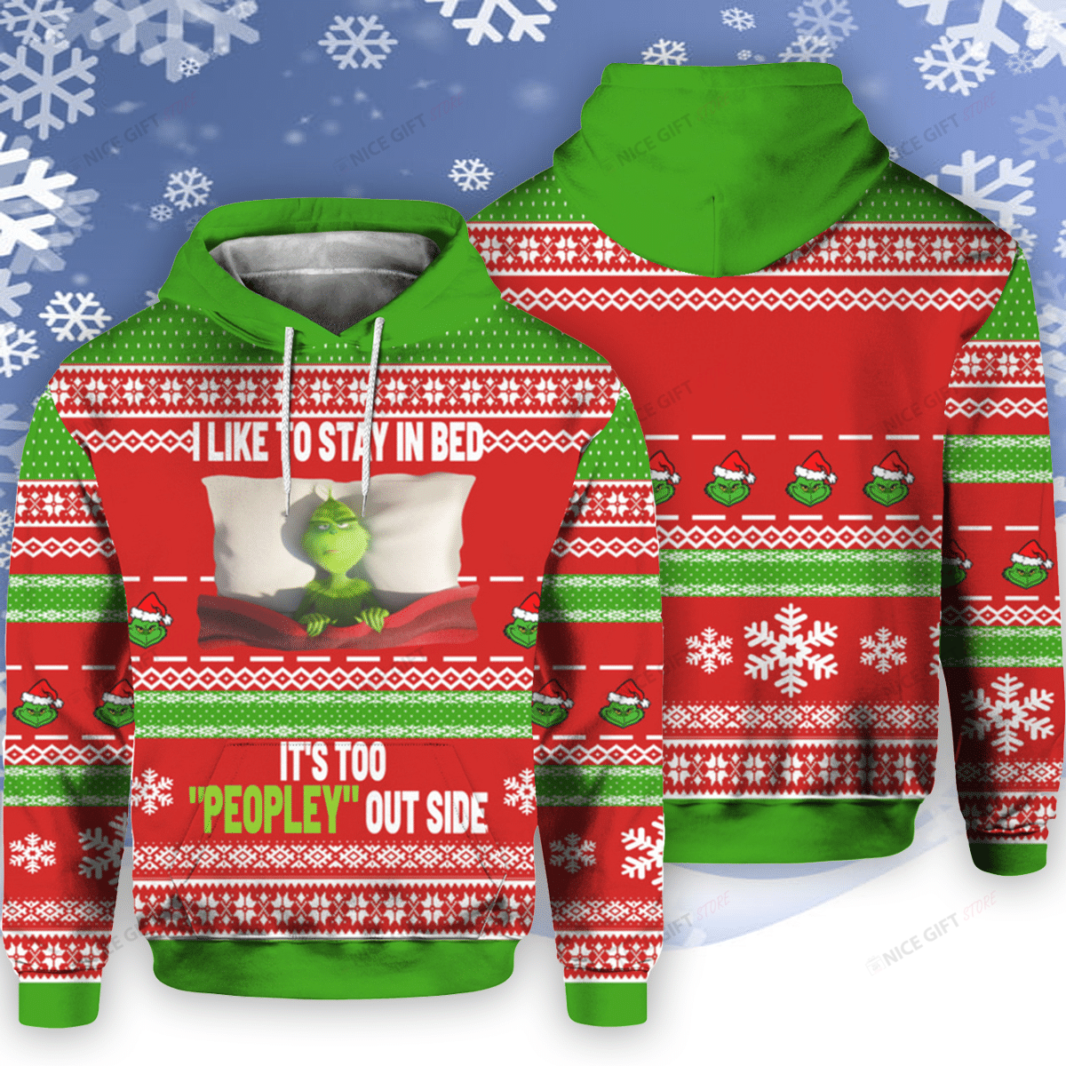 I Like To Stay In Bed It’s Too ” Peopley” Outside 3D Hoodie Gift For Fans