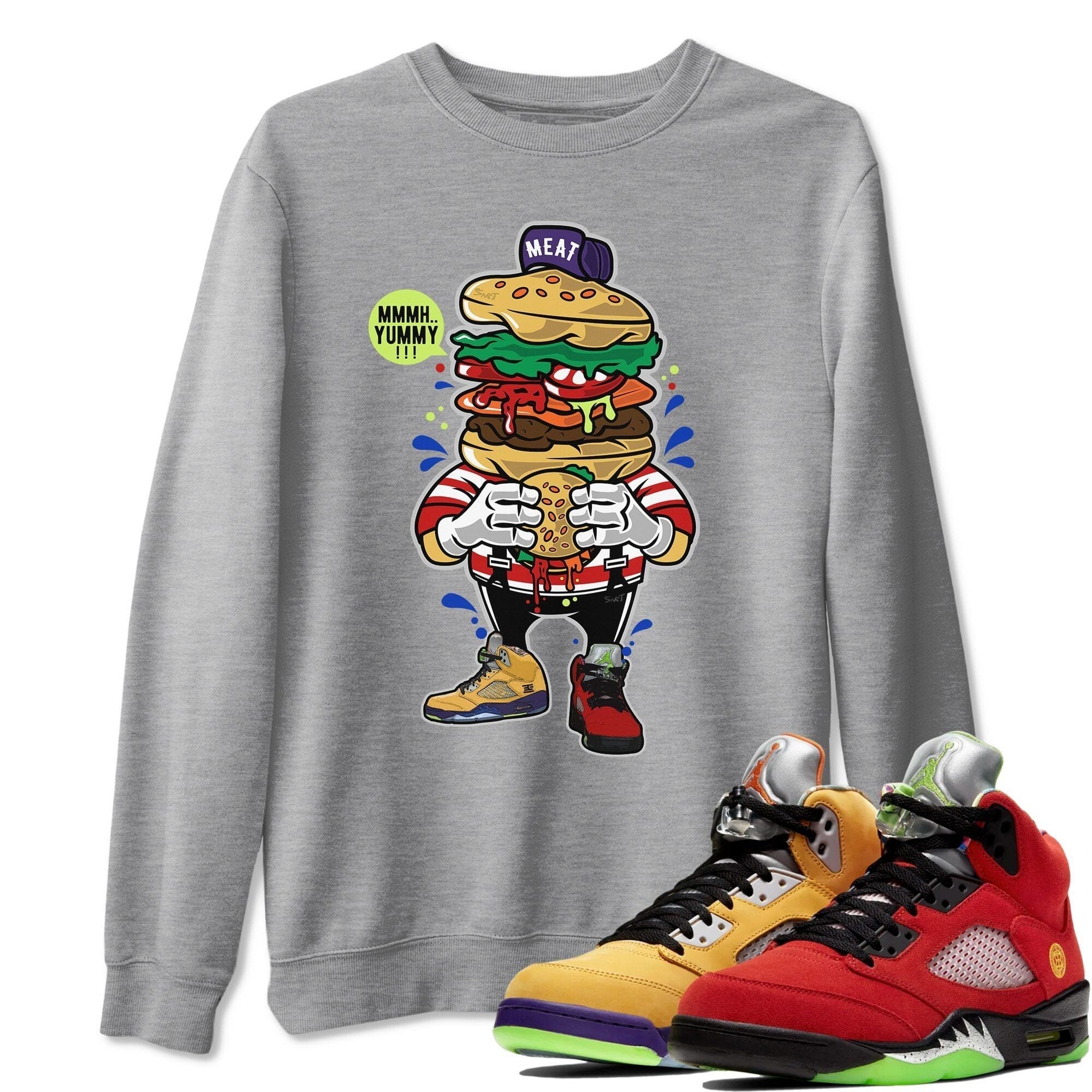 I Love Burger Unisex Sweater – Air Jordan 5 What The, Sneakers Matching Sweater