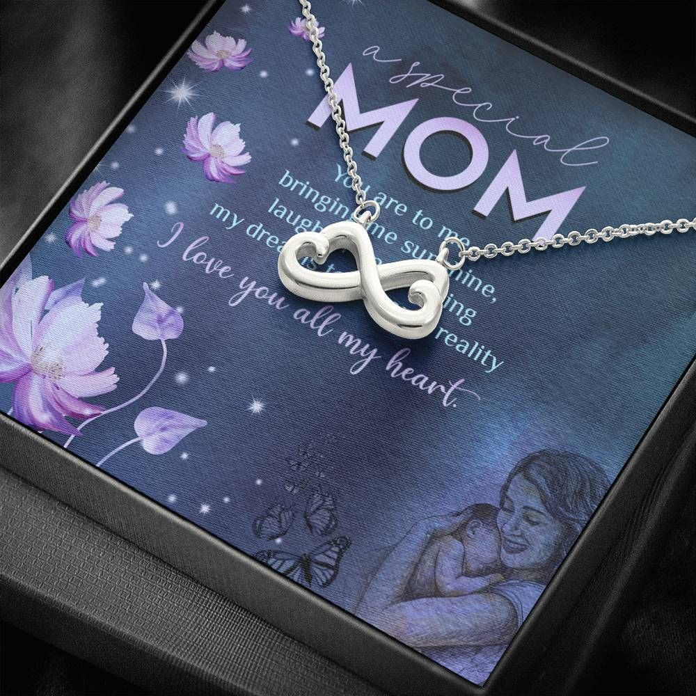 I Love You All My Heart Infinity Heart Necklace Gifts For Mom