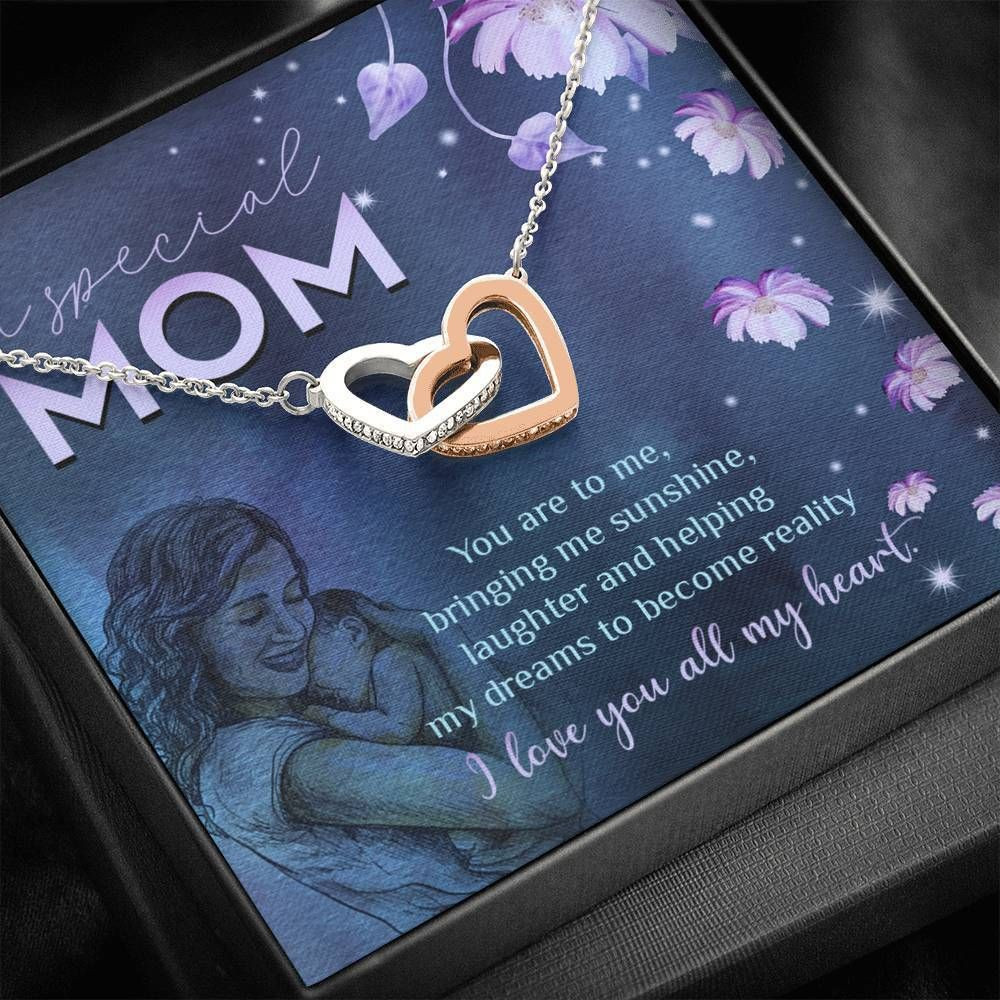 I Love You All My Heart Interlocking Hearts Necklace For Mom