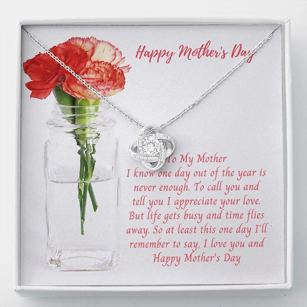 I Love You And Happy Mother’s Day Gift For Mom Love Knot Necklace
