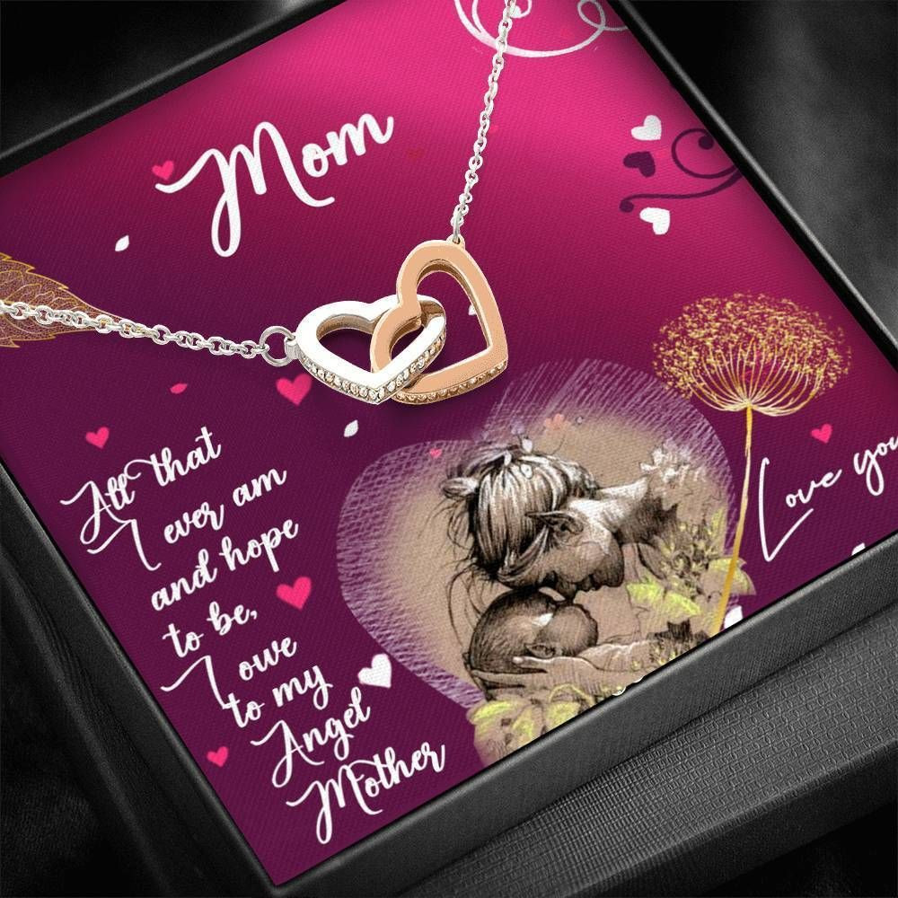 I Love You Forever And Always Interlocking Hearts Necklace Gift For Mom