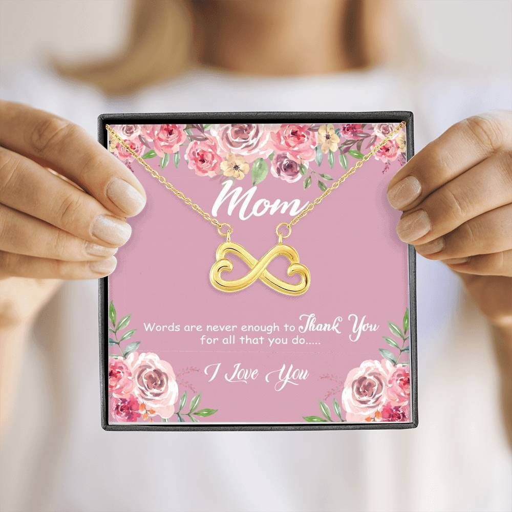 I Love You Infinity Heart Necklace For Mom