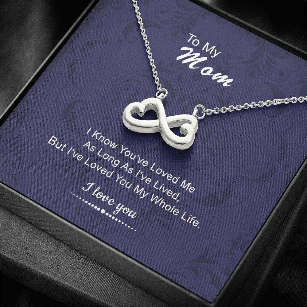 I Love You Infinity Heart Necklace Gift For Mom Infinity Heart Necklace