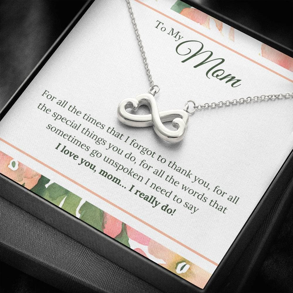 I Love You Mom I Really Do Infinite Hearts Necklace